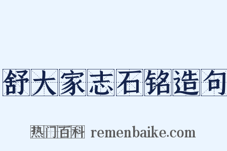 舒大家志石铭造句是什么意思的图片